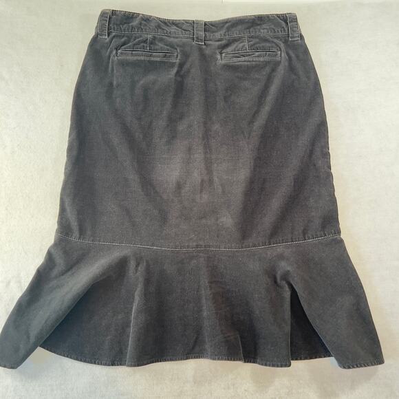 Riders Copper Skirt Corduroy Woman's 9M Hi Lo Flounce Trumpet Modest Black - Picture 4 of 11